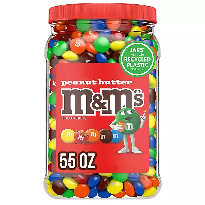 M&M'S Peanut Butter Milk Chocolate Candy, 55 oz.