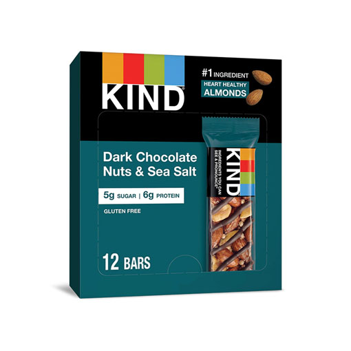 【Flash Sale】KIND Bars 12 Count Dark Chocolate Nuts and Sea Salt - 6g Protein Low Sugar Gluten Free
