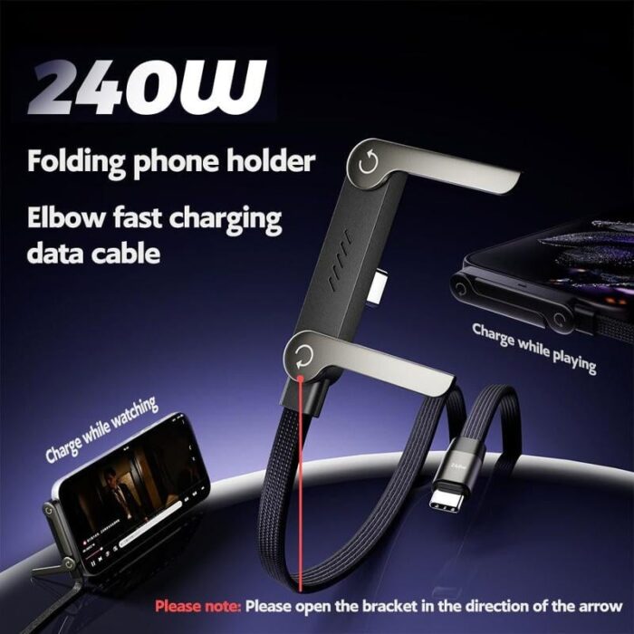 ⏰BLACK FRIDAY SALE🎁240W Super Fast Charging 2-in-1 Charging Cable & Phone Stand