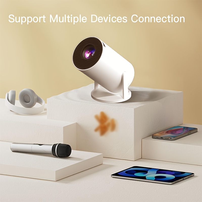 Smart HY300pro 4K Projector with Android 11 TV, WiFi 6 Wireless 5.0, Auto Vertical Correction, 180 Rotatable Short Throw, Portable Movie Projector for Home Theater, Gaming & Smartphone Compatibility