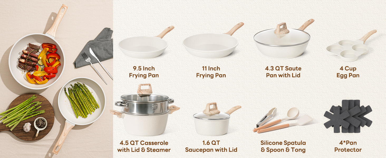 17 Pcs Pots and Pans Set Non stick .Cookware Sets White Granite Induction Cookware. Non-toxic Healthy Non Stick Kitchen Cooking Set with Frying Pans Set. Saucepans (PFAS. PFOA. PFOS Free) Ship from Kuala Lumpur ⚡ Flash Sale Hot Deals! – Limited to 100 units – Only 69 left! Enjoy bonus rewards under the Malaysia-issued American Express (Amex) Credit Card Program. Each person can only purchase one.