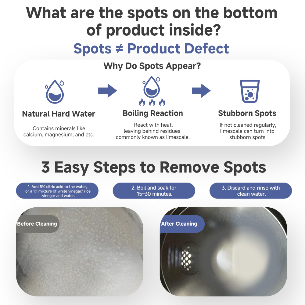 Simplus 1.7L Electric Kettle | 1500W Fast Heating | 304 Stainless Steel Inner | Double-layer Anti-Dry Burn Protection