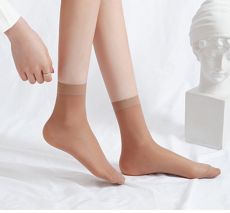 Women’s sheer crystal silk socks