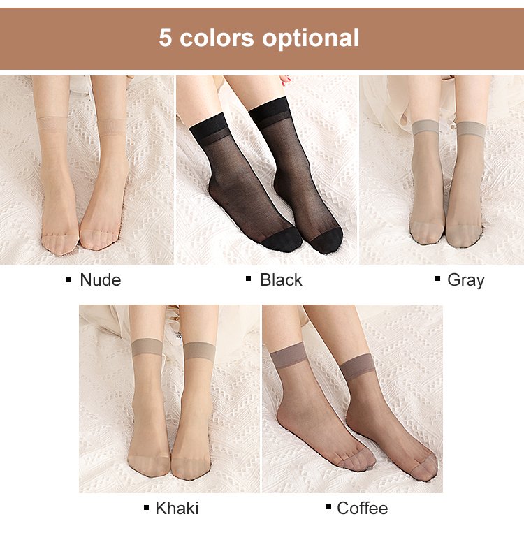 Women’s sheer crystal silk socks