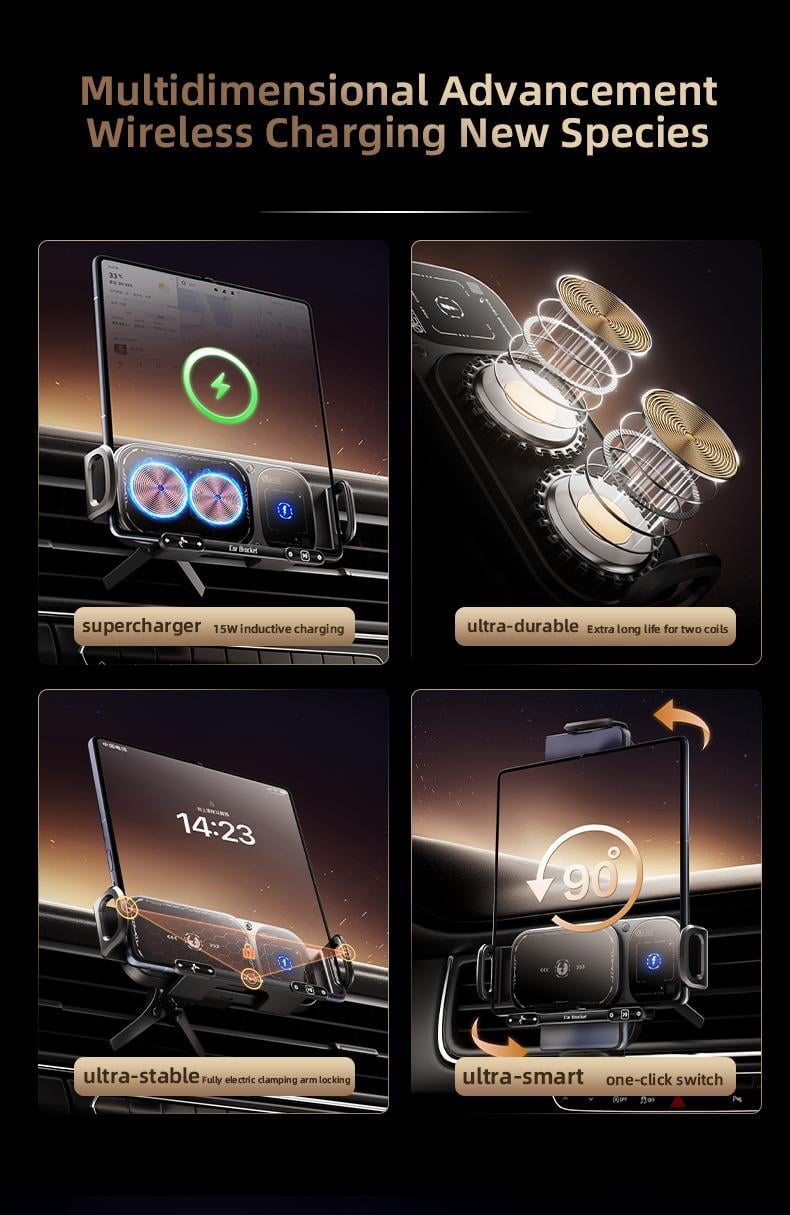 Wireless Charging Phone Holder Car Mount for Folding Screen/Universal Smartphone