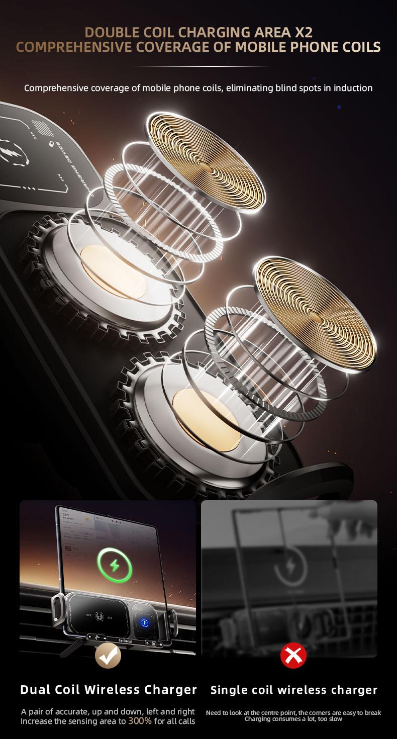 Wireless Charging Phone Holder Car Mount for Folding Screen/Universal Smartphone