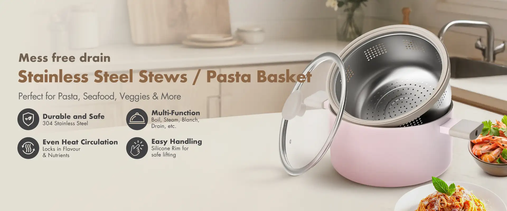 Shogun Omni Gourmet 24cm Cookware Set - Beige