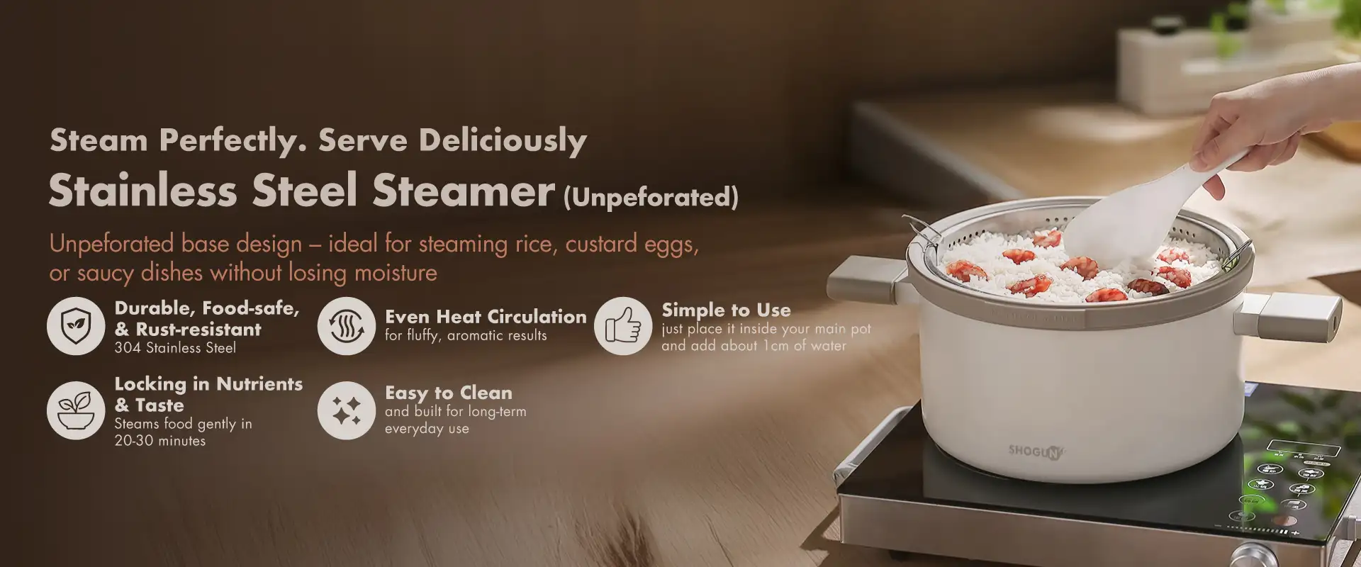 Shogun Omni Gourmet 24cm Cookware Set - Beige