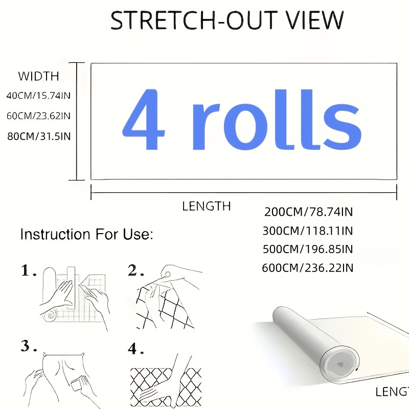 4 Rolls Self-Adhesive Waterproof Marble Contact Paper - Peel & Stick Luxury Vinyl, Greyu002FWhiteu002FBlack Marble Sheets (101.6cm Wide Coverage per Roll), Bathroom, Floors & Walls - Removable Easy Install (No Glue Needed)