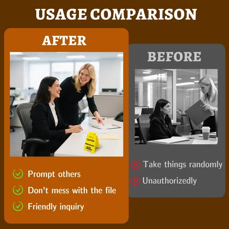 🔥Christmas  Discount 49% Off🎄Caution Overstimulated Desk Sign - Yellow Sign with Black Text