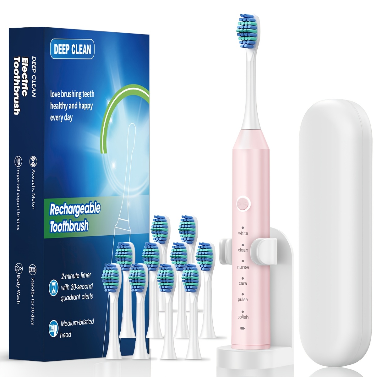 Adult Automatic Charging Electric Toothbrush with 6 Cleaning Modes, Lithium-Polymer Battery & USB Rechargeable, ??36V, Soft Bristle Deep Cleaning, Smart Technology