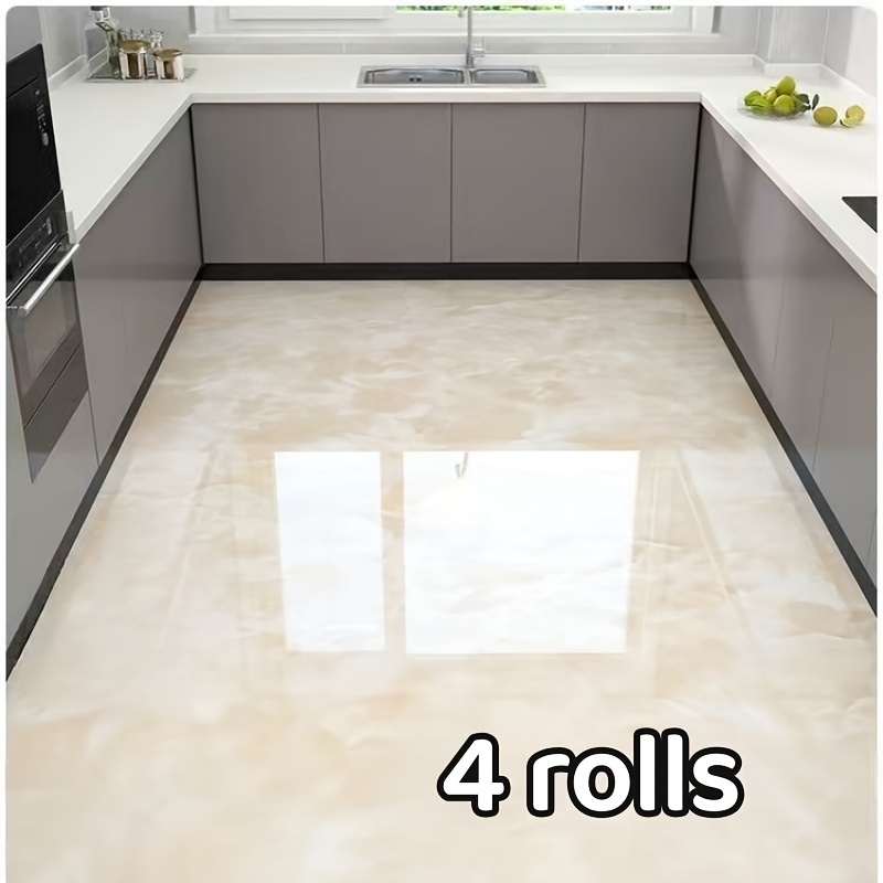 4 Rolls Self-Adhesive Waterproof Marble Contact Paper - Peel & Stick Luxury Vinyl, Greyu002FWhiteu002FBlack Marble Sheets (101.6cm Wide Coverage per Roll), Bathroom, Floors & Walls - Removable Easy Install (No Glue Needed)