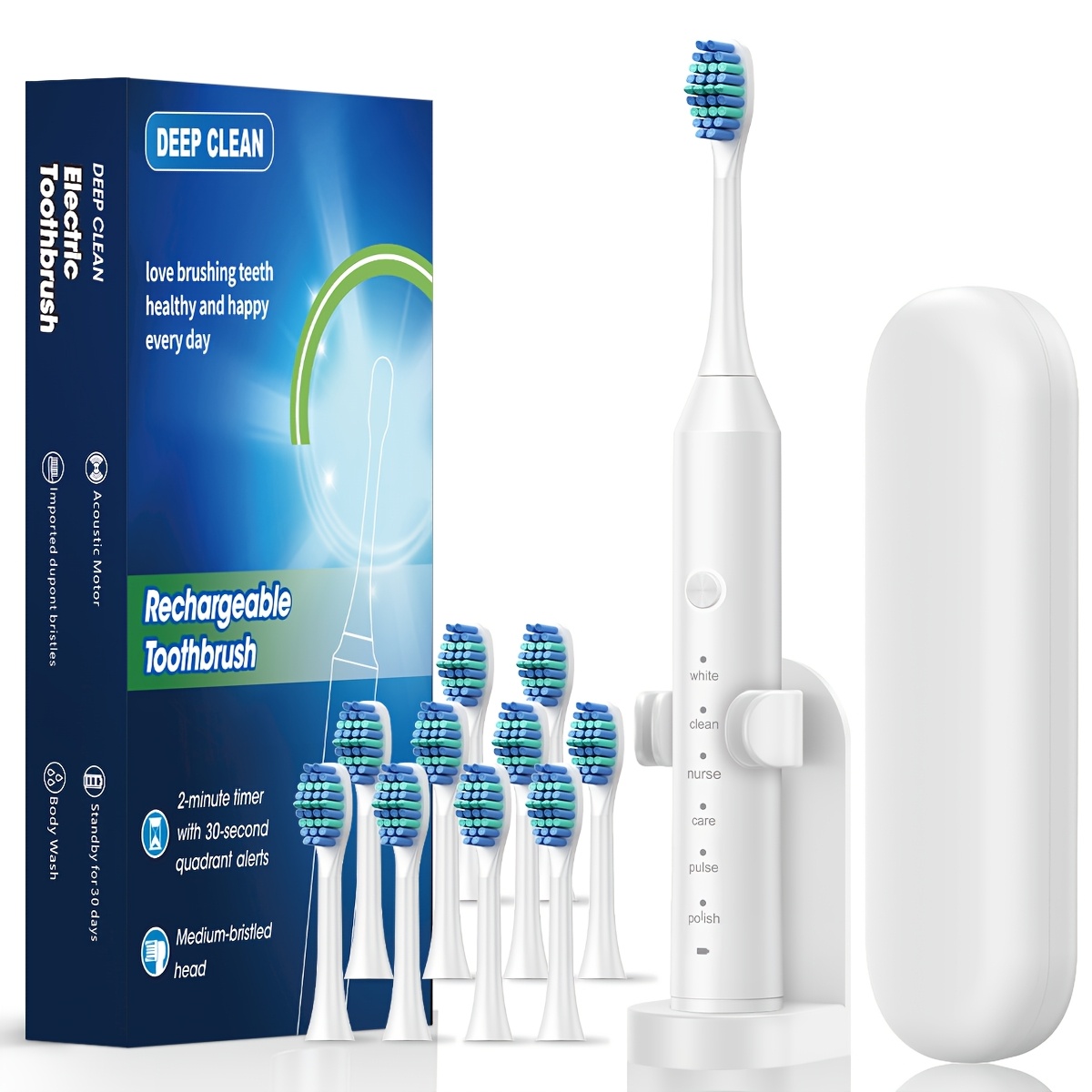 Adult Automatic Charging Electric Toothbrush with 6 Cleaning Modes, Lithium-Polymer Battery & USB Rechargeable, ??36V, Soft Bristle Deep Cleaning, Smart Technology